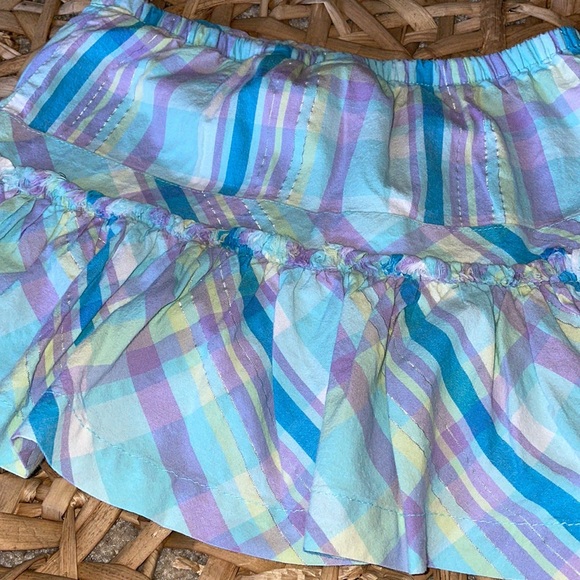 Girls Sz 6 Justice Skirt Plaid Ruffled - Picture 3 of 4